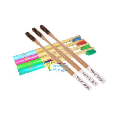 Wholesale Bamboo Toothbrush Bamboo Charcoal Toothbrush With Free Logo Individual Package